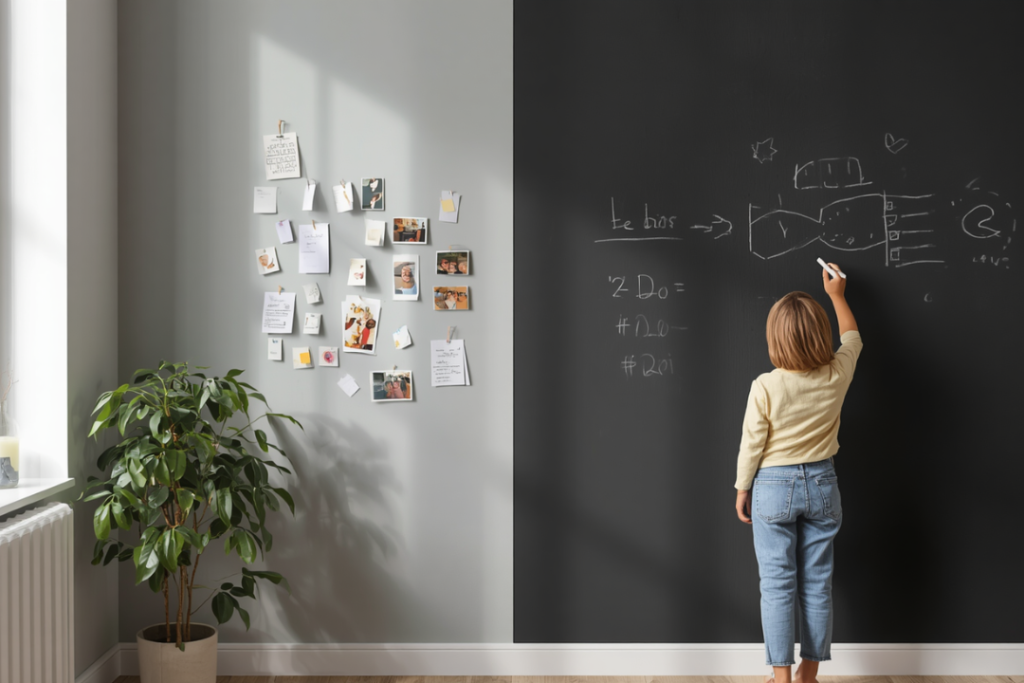 Peinture magnétique et ardoise : usages et application
