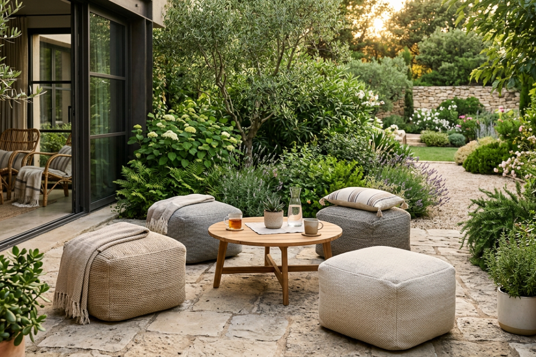 Pouf extérieur : le guide pour choisir, installer et entretenir le bon modèle